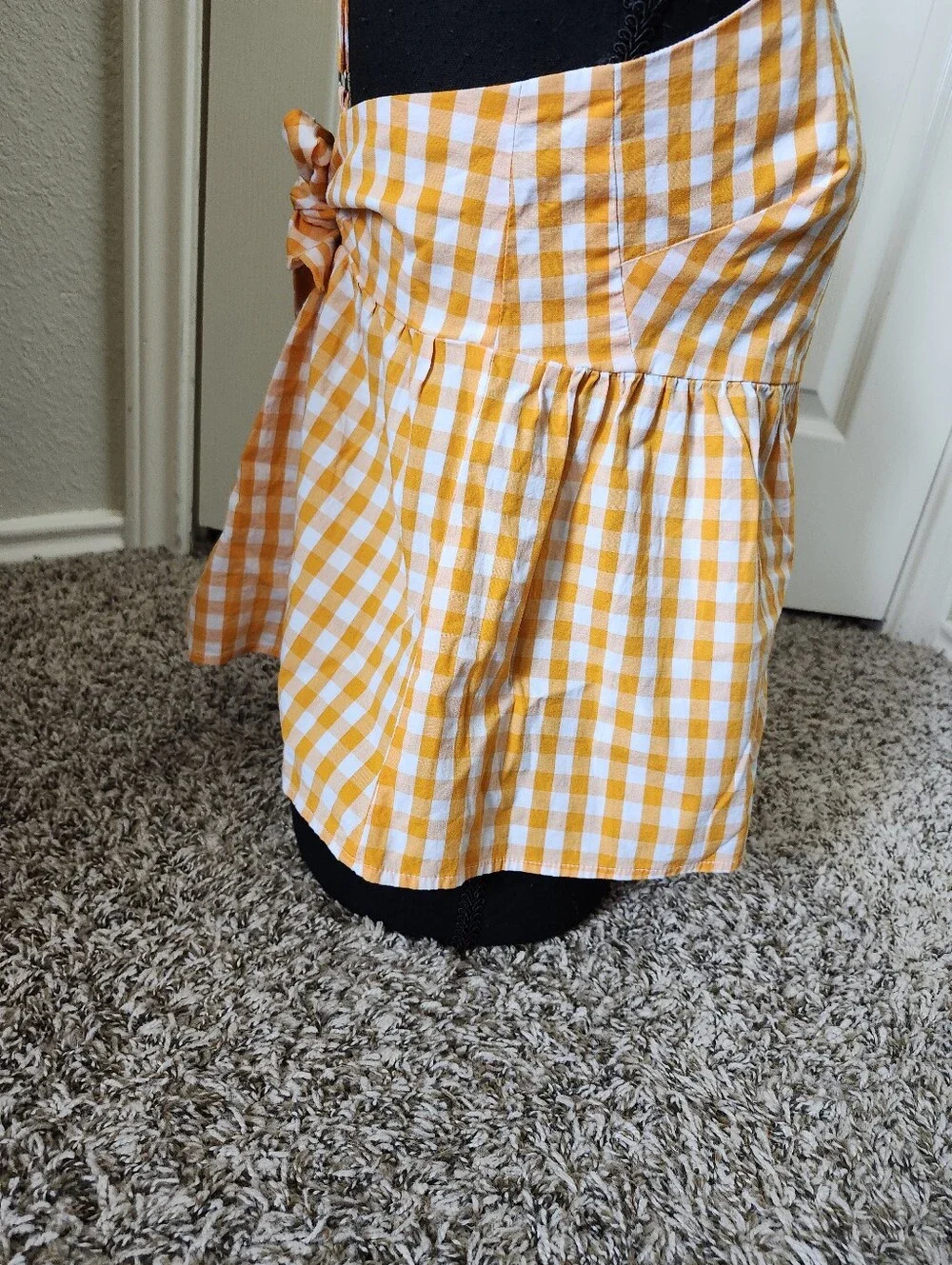 J Crew Orange Gingham Spaghetti-Strap Women’s Top 6